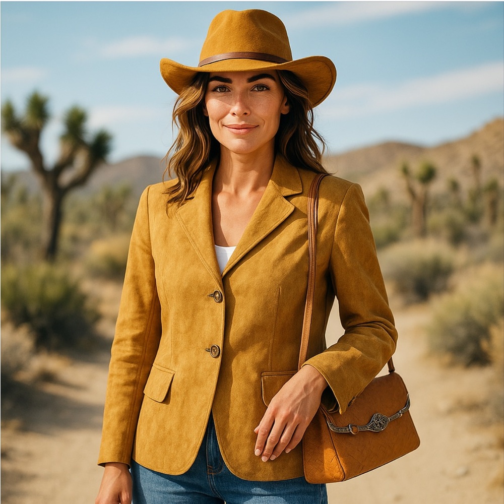 Canda  Classic Tan Women's suede look Blazer